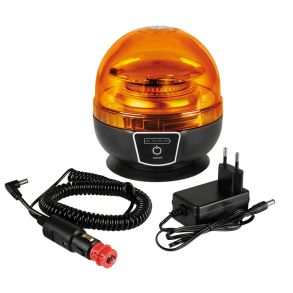 Rotorblink Genopladelig Led 9-30V - Med Magnet & Sugekop - Gul Linse RL-11