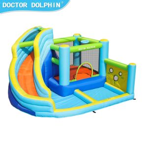 Hoppeborg inkl. 450W bl�ser - Doctor Dolphin Bouncer Water park - 360x340x218 cm