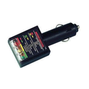 Batteritester 12V Universal - M/ LED dioder - Rd, Gul & Grn Indikation Af Batteritilstand