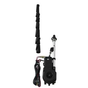 Motorantenne 12V Sort Krom Teleskop - AM/FM DIN Stik - Pisk L�ngde 90 cm 