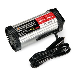 Omformer DC/AC 12V->230V - Power Inverter 200 Watt - USB & Led Indikator