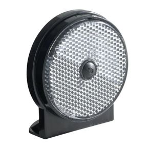 Rund Refleks Hvid - Med Plast Beslag - 60 mm