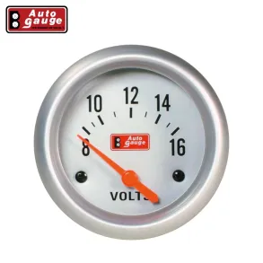 Voltmeter 0-16V - Auto Gauge 12V - Hvid 52 mm