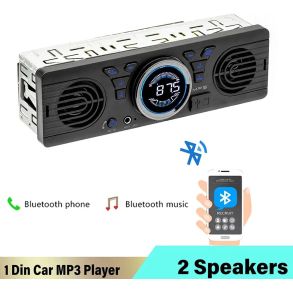 Autoradio 1DIN (Med Indbygget Hjttalere) - Bluetooth / AUX / SD-kort 