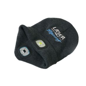 Beanie hue M/ opladeligt LED lys Hvid For & Rd Bag - CE- & RoHS - 1 stk