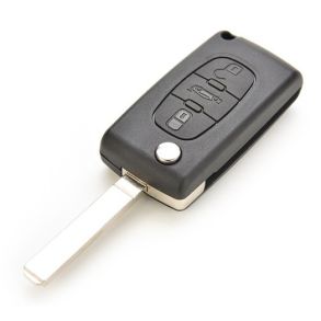 Key Shell - Peugeot - 3 Button Remote Shell - Without Battery Holder