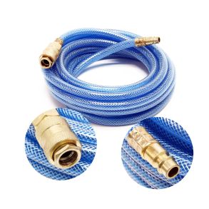 Trykluftslange 1/4'' - Stabil & fleksibel m. hurtigkobling - L. 5 meter