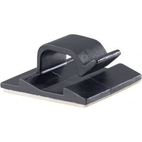 Kabelclips Nylon Sort - Selvkl�bende 5433-SW - 27x27 mm