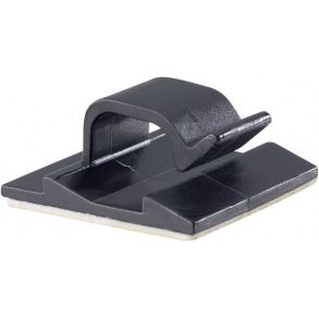 Kabelclips Nylon Sort - Selvklbende 5433-SW - 27x27 mm