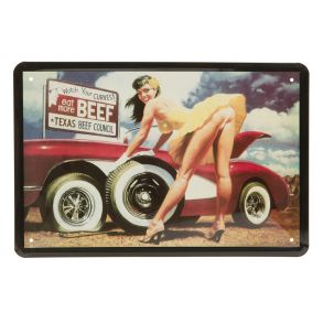 Retro Metalskilt - Texas Beef - Str. 20 x 30 cm