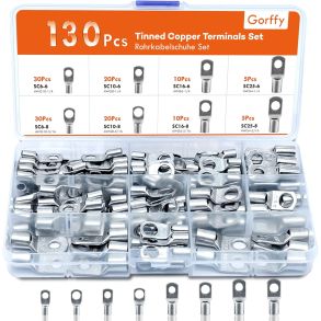 Uisolerede Ringkabelsko Sortiment - 8 Forskellige Strrelser I Opbevaringsboks - Antal 130 stk