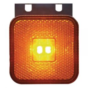 Sidemarkeringslygte - LED Gul - Med Refleks & Holder