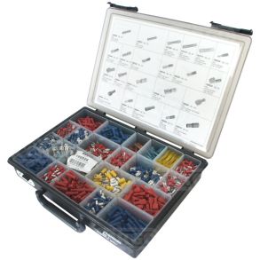 Kvalitets Krympe- & kabelsko Sortiment - I Praktisk PVC Boks - Antal 1610 stk