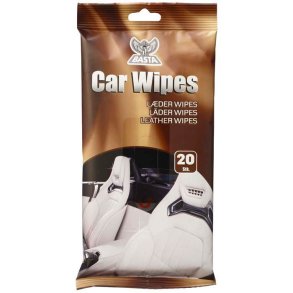 Car Wipes Lder Rens - Basta Leather Cleaner - 20 stk