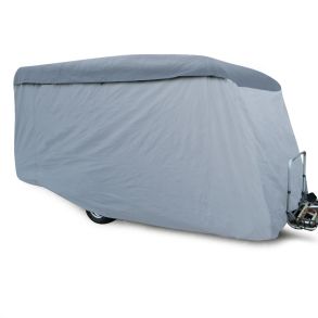 Campingvognsgarage UV-bestandig Gr - Med integreret elastikbnd & lynls - 426x225x220 cm