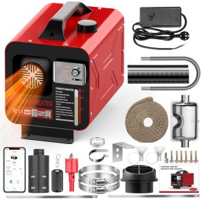 Varmekanon 8 KW med display 12V/24V/230V - Med APP-connection & 5 liter tank - 25x35x32 cm