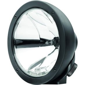 Fjernlyslygte 12V-24V M/ Klar Glas - Hella Luminator Compact  - Mat Sort 170 mm