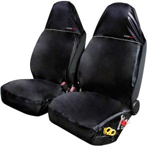 Vrkstedsbetrk I 210D Nylon (2 Stk) - Sort Sknebetrk Med Lommer - Universal