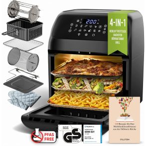 Airfryer 12 liter - Stillstern Exclusive XXL - 3 etager M. LED touchskrm