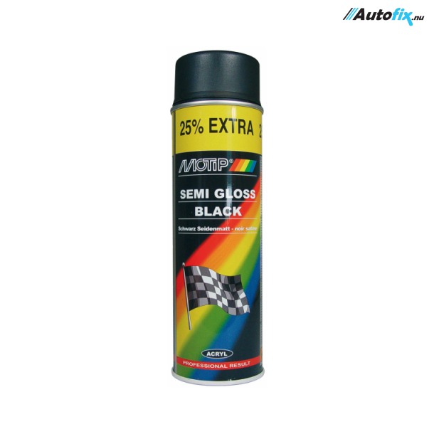 Maling Sort Silkemat - MoTip - Black Satin Spray 500 ml.