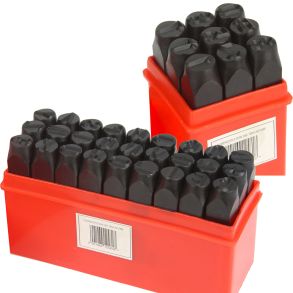 Prgestempler / Mrkestempel Stl - 10 MM 36 Dele - A-Z & 0-9