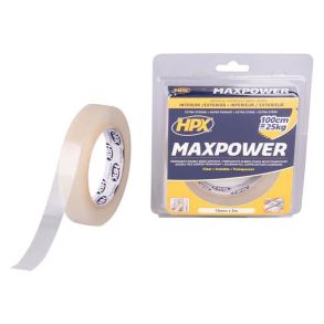 Dobbeltklbende Tape Klar - HPX MaxPower - L. 5 Meter x B. 19 MM