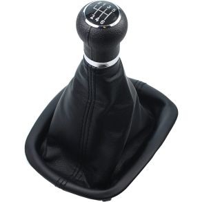Gearknop 6-Gear & Gearmanchet Sort PU Lder - VW Passat B6 & B7 rg. 2005-2015