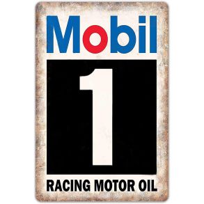 Retro Metalskilt - Mobil Racing Motor Oil - 20x30 cm
