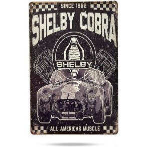 Retro Metalskilt - Shelby Cobra - Strrelse 20x30 cm