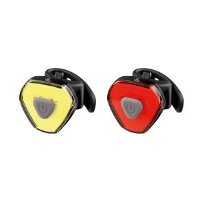 Kraftig cykellygte s�t  - 85 lumen for & 18 lumen bag - USB genopladelig 