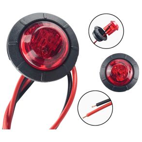 Baglygte Rund 12V-24V - Rd LED SMD - Dia. 27 mm 1 stk