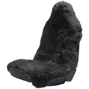 Sdebetrk  i gte lammeskind - Universal pasform 120 x 52 cm - Sort