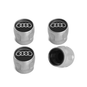 Ventilhtter Audi Originale - Slv & Sort Med Logo - 4 stk