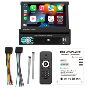 Autoradio 1DIN med 7'' sk�rm & bakkamera - CarvillZ 9610W - Tr�dl�s Apple Carplay & Android Auto
