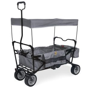 Trkvogn Foldbar Med Tag Gr - Ekstra Brede Hjul - Kapacitet 70 kg 