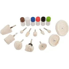 Polishing Kit With Hard Polishing Wax & Brunok Polishing Heads - Gunson 77097 - 18 Pieces
