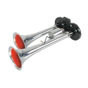 Trucker- & Marine Horn 24V - Krom Tragte 2-Tonet - (118DB)