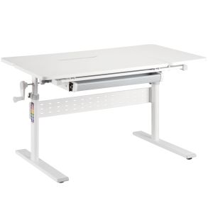 Brneskrivebord Hvid - justerbar i hjde & med tilt - 100x60x76 cm