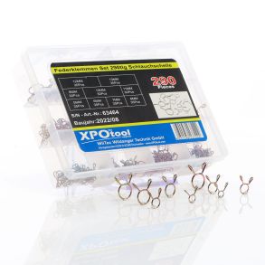 Slangefjederklemmer sortiment 5-13 mm - Robust kraftig stl - Antal 290 clips