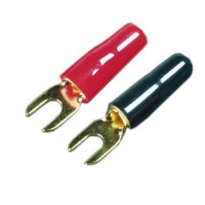 Gaffelterminal 4/6 mm, 4,2mm  Rd + Sort, 8 stk.