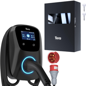 Oplader til elbil med beskyttelsesboks - Tera W01 EV Charger med app - 11-22kw (type 2)