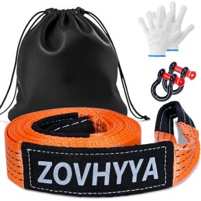 Slbetov Kit 10 Ton - Trktov Med 2x Ankerls & Arbejdshandsker - Lngde 5 m x Bredde 5 cm