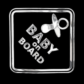 Selvkl�bende Sticker ''Baby On Board'' - St�rrelse 70x70 mm