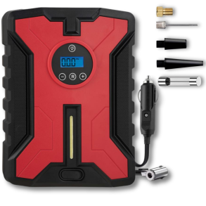 Luftkompressor med digitalt manometer 12V - 10 bar (150 PSI) - Inkl. 6 adapter