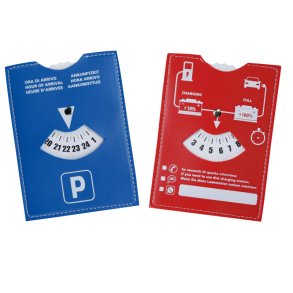 Parkeringsskive og opladningstimer - Dobbeltsidet p-skive - Godkendt i Tyskland