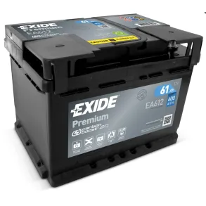 Startbatteri - Exide Premium EA612 - 12V (61ah / 600cca)