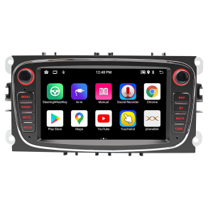 Autoradio 7'' kit til Ford modeller - Fox-J Sort - Trdls Apple Carplay & Android Auto