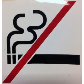 Ikke Ryger Skilte - Firkantet Hvid