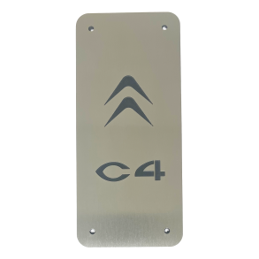 Fodsttte / Hvileplade aluminium - Med Citröen C4 Logo & Navn - Skrue montering