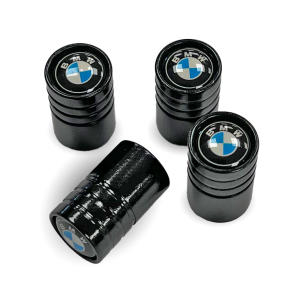 Ventilhtter Sort - BMW - Sort / Bl - Logo - 4 stk